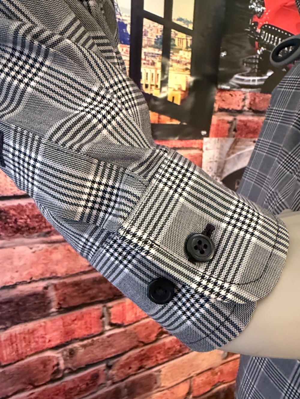 Paul Fredrick Black & White Plaid Cotton Button-Up - Picture 5 of 17